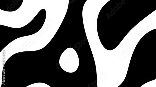 Combining the keywords and existing title zebra animation swirls within a black and white abstract organic blob pattern.