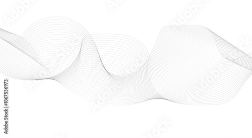 Abstract futuristic template. Chrome technological wallpaper. Wave line background with smooth shape. Beautiful wavy line on a white background.
