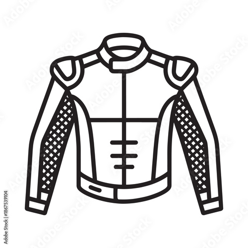 Line art illustration of a medieval knight s protective body armor