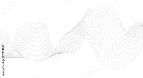 Abstract futuristic template. Chrome technological wallpaper. Wave line background with smooth shape. Beautiful wavy line on a white background.
