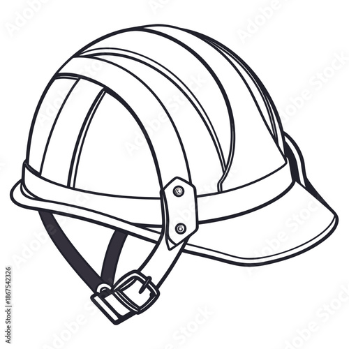 White hard hat with straps