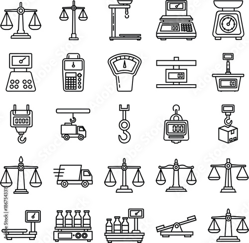 Human facial expressions line icons set featuring various emotions smile sadness anger surprise and diverse character profile symbols.