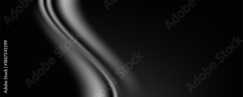 Abstract black background with curved lines creating a modern, sleek design. Blender 3D illustration
