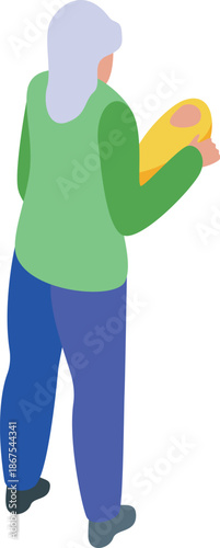 Nurse holding a newborn baby in a yellow blanket, providing postnatal care