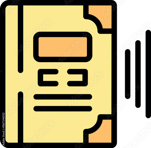 Audiobook emitting sound waves, symbolizing digital book listening experience