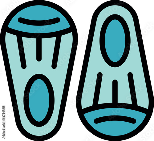 Short full foot fins designed for comfort and efficiency in diving or snorkeling activities