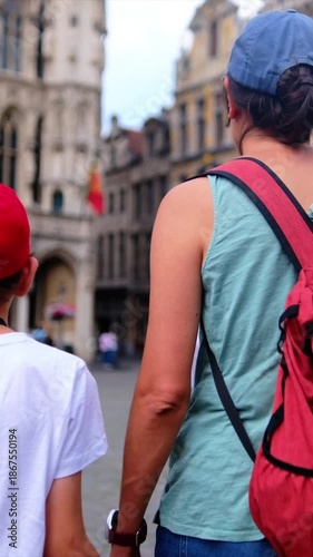 tourist, smartphone, ghent, belgium, travel, architecture, woman, backpack, outdoors, canal, flower, city, urban, exploring, navigation, technology, mobile, destination, summer, vacation, trip, europe