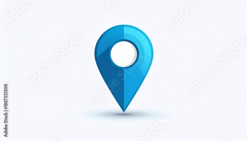 Free Download Modern blue location pin icon for maps, GPS navigation, and point of interest marking. Digital pointer graphic for geographic position. - GFXLoad