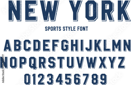 Collegiate Varsity Font and Number Collection: Athletic Sport Style Alphabet Vector for University Apparel, Jersey Design, and Team Branding