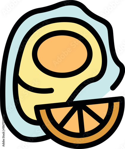 Savory oyster shell with a lemon wedge, representing a fresh seafood delicacy