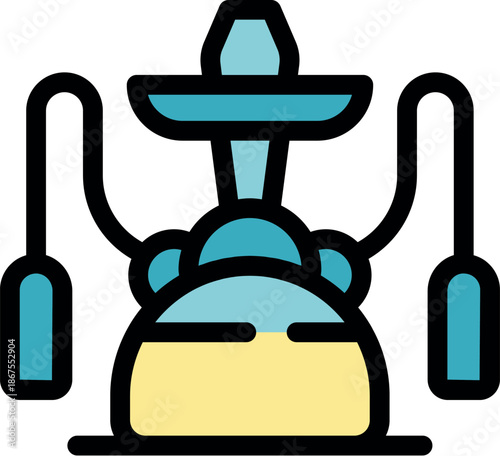 Hookah with two hoses, ready for a relaxing smoking session, creating a cozy atmosphere