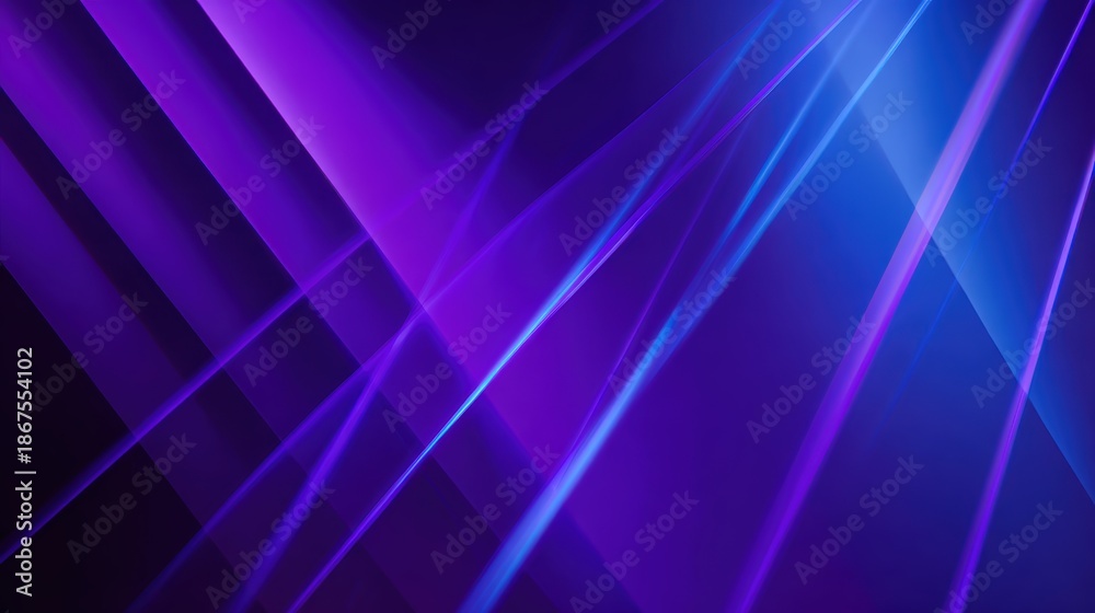 Obraz premium Abstract Blue and Purple Light: A mesmerizing blend of blue and purple light beams converges, creating an abstract display of energy and movement.