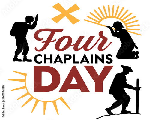 FOUR CHAPLAINS DAY vector illustration isolated on white background