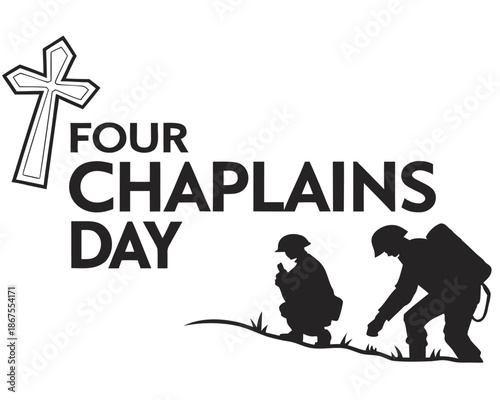 FOUR CHAPLAINS DAY vector illustration isolated on white background