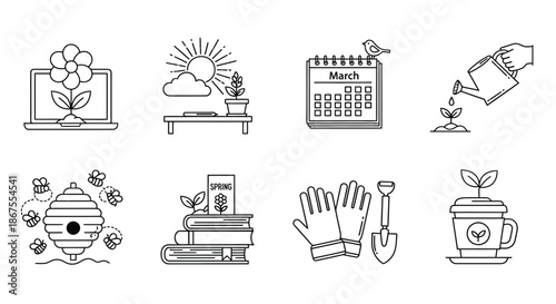 Illustrations of gardening and nature Vector