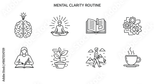 Practices for mental clarity and well-being Vector