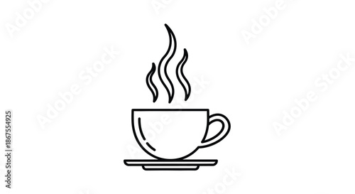 Steaming cup of coffee Vector