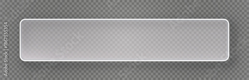 Glassmorphism rectangle bar shape UI design element isolated on transparent background. Frosted glass shapes for web, app, banner, social media, design projects