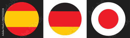 Adobe IllustraInternational Flags Icons Isolated on White Backgroundtor Artwork