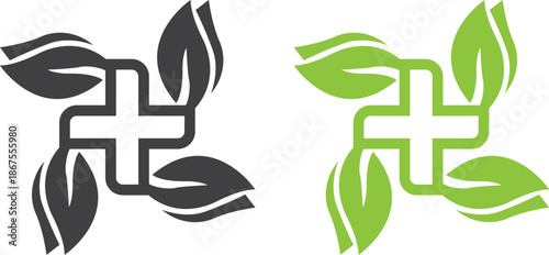 Medical Health and Natural Herbal Medicine Logo