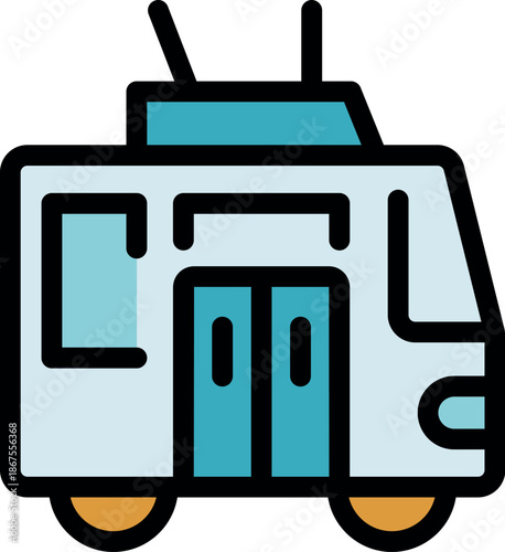 Stylish tram offering convenient and eco friendly urban commuting