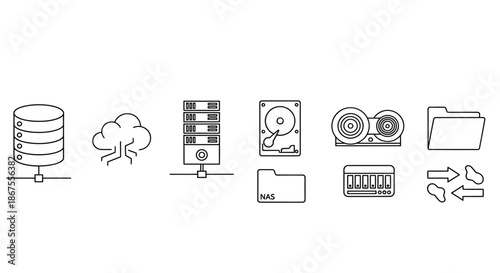 Storage solutions and data management Vector