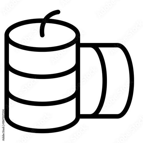 fire cracker icon vector illustration, of chinese icons, chinese new year, asia, China related, coins, piece, bamboo, gate, lattern, amulet, kumquat, calabash, drums, tea pot, flowers,