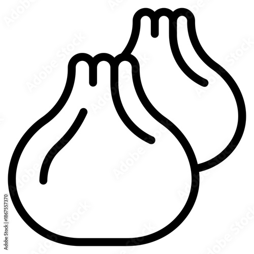 Dumpling icon vector illustration, of chinese icons, chinese new year, asia, China related, coins, piece, bamboo, gate, lattern, amulet, kumquat, calabash, drums, tea pot, flowers,