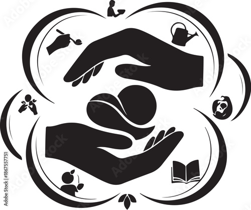 Overwhelmed person with pile of sandbags stress