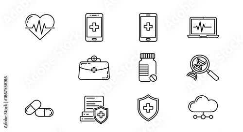 Digital health and medical services Vector