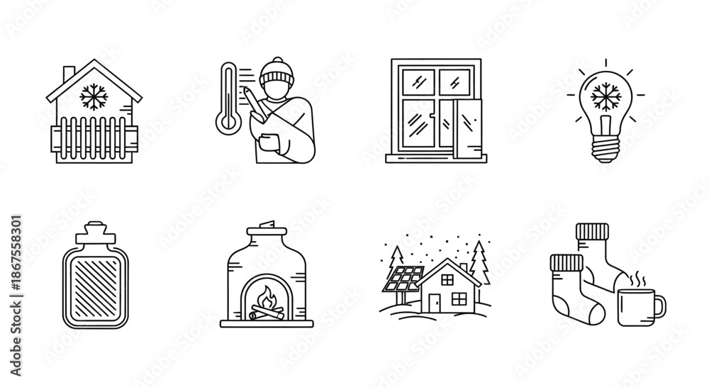 Fototapeta premium Home energy efficiency and comfort Vector