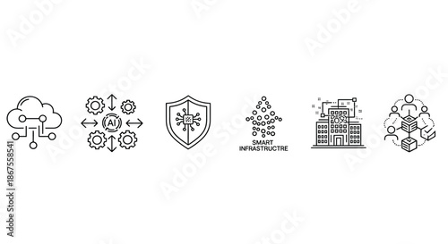 Smart infrastructure security and cloud computing Vector