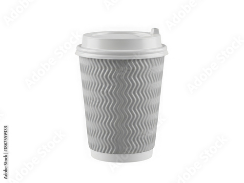 Wallpaper Mural Disposable coffee cup with zigzag pattern isolated on transparent background Torontodigital.ca