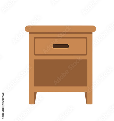 Wooden Nightstand with Drawer.