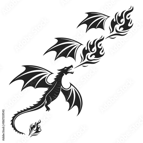 Tribal dragon tattoo design