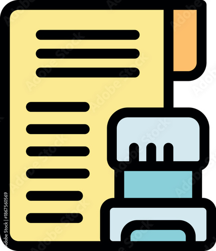 Notary public is stamping document certifying signature legality