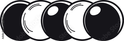 Billiard Balls Vector Silhouette – Pool and Cue Sports Equipment Illustration