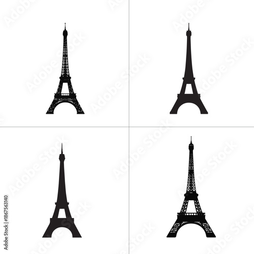 Eiffel Tower Silhouette , Paris, France, iconic landmark, romantic evening