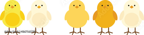 Cute baby chicks vector illustration set featuring small chickens in different colors adorable farm animals isolated