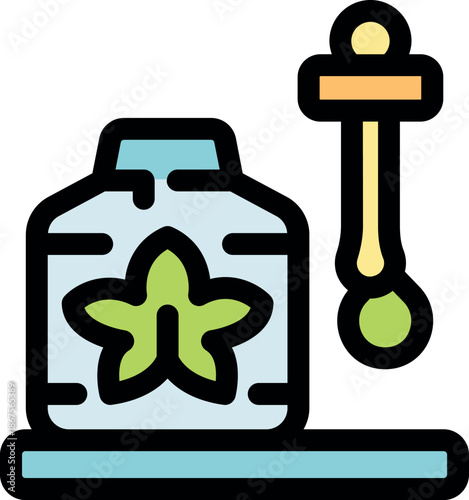 Herbal medicine bottle with a pipette dispensing a drop of natural remedy, promoting holistic wellness and alternative healthcare