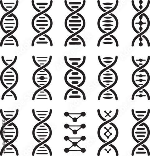  kinds of DNA victor art without Background.