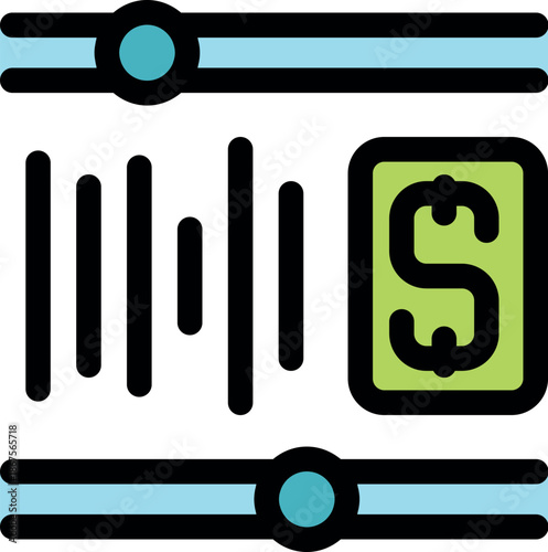 Barcode being scanned with a price slider being adjusted, depicting online payment