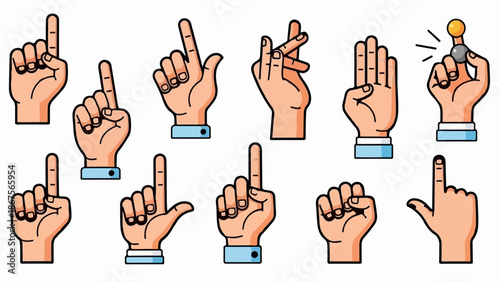 A collection of diverse hand gestures with varying finger positions