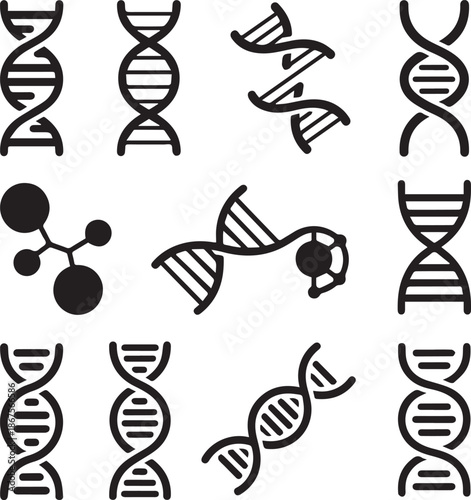  kinds of Human DNA victor art without Background