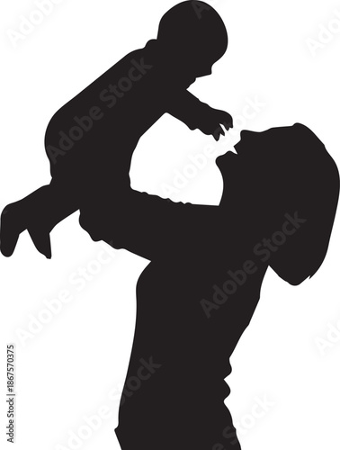 Child being lifted by parent