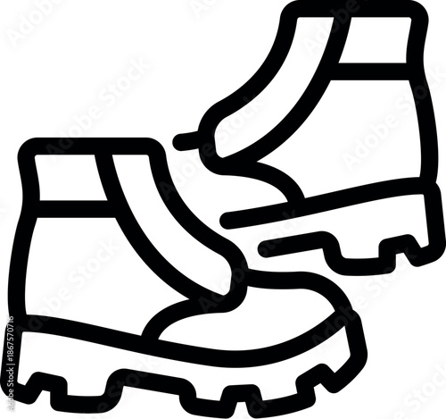 Sturdy hiking boots ready for outdoor adventures, emphasizing durable soles and trekking functionality