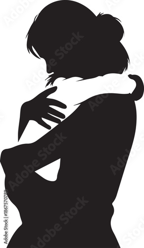Silhouette of a comforting embrace