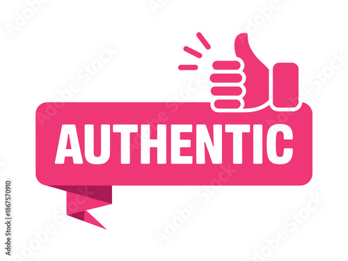 Authentic Pink Thumbs Up Icon