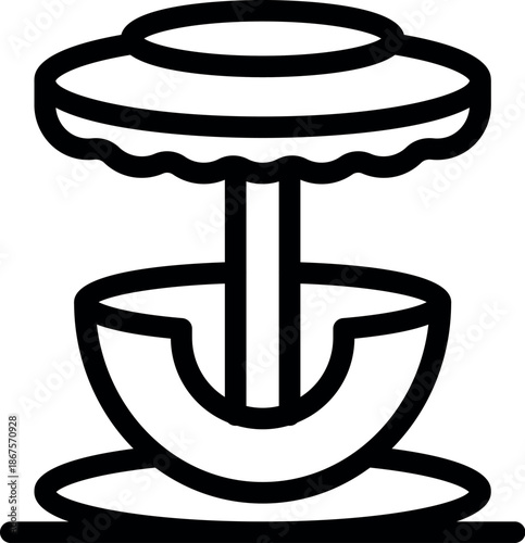 Simple vector illustration of a carousel swing ride under a canopy, ideal for entertainment or theme park related designs