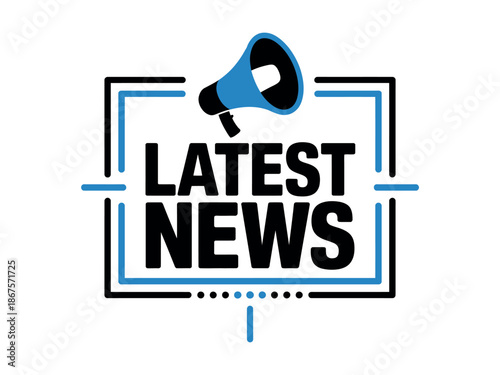Latest News Logo with Megaphone